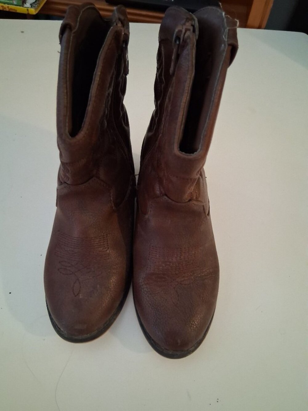 Cat & Jack Brown Cowboy Boots Little Girls Size 11 - Picture 3 of 5